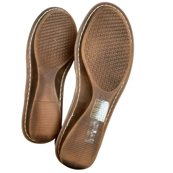 Anuschka Hand Painted Floral Leather Slingback Flats Shoes Size 37/6.5 38/7.5 - Picture 3 of 10